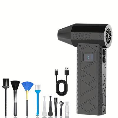TEMU High Compressed Air Duster, Portable High- Jet Blower, Usb/battery Powered, Handheld Turbo Fan, For: Keyboard Cleaning, Car Drying, Dust Removal, Outdoor Camping Image