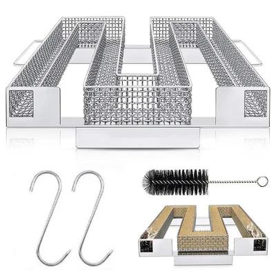 TEMU Barbecue , Stainless Steel , Smoke Generator, Cold Smoke Generator, Food , With And 1 Brush, Smoke Generator For Barbecue, For Smoke Oven Grill Image