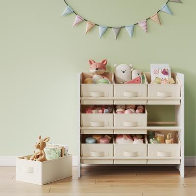 TEMU Bookshelf, Shelf With 9 Storage Boxes Made Of Fleece, Home Office, Spacious, X 62.5 X 60 Cm Image