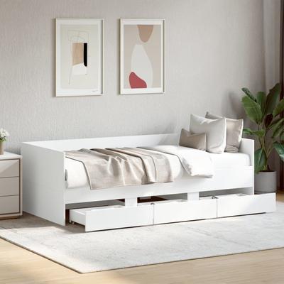 TEMU Daybed With Drawers Without Mattress White 90x200 Cm Image