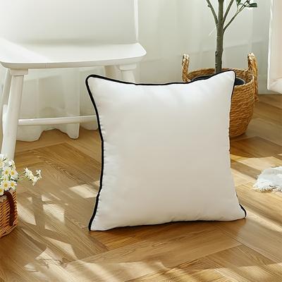 TEMU 1pc 80x80cm Feather Pillow Insert - Luxurious Feather Bed Pillow, Cushion, And 3-layer Feather Backrest Pillow With 100% Shell Image