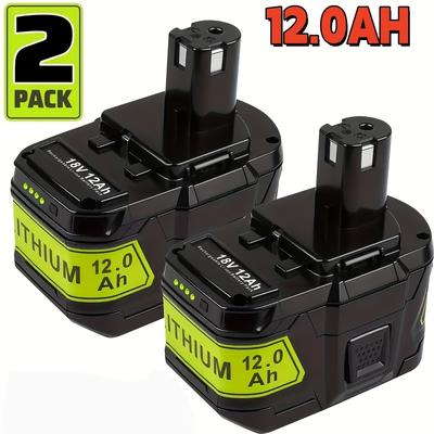 TEMU .0ah 18v For Ryobi Battery: 2pcs Of Li- For Ryobi One+ Battery - Compatible With P108 Rb18l50 Rb18l40 Rb18l25 Bpl-1815 Bpl- Bpl18151 Bpl1820 P104 P105 P107 Image