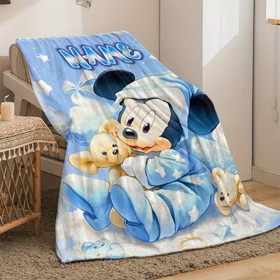 "TEMU Personalized " " Flannel Blanket - Customizable Name, & Lightweight, Ideal For Sofa, Bed, Travel, Camping, Office - Cozy , , Use, Camping Essentials | Accessory | Soft Polyester Fabric" Image