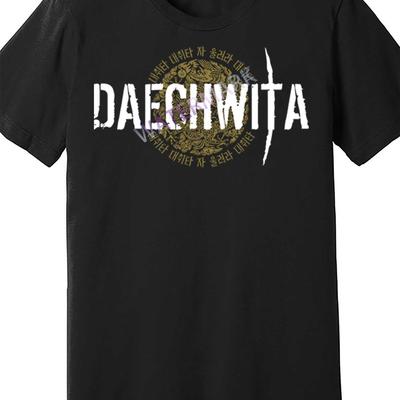 TEMU Men' Short Sleeve T-shirt - Daechwita Agust Design, Casual Crew Neck, Lightweight & Breathable, Machine Washable, Fit Image