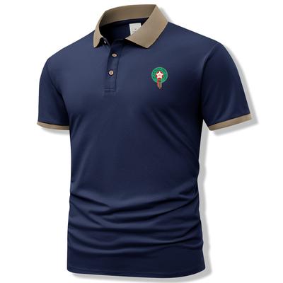 TEMU Morocco, Men's Shirt Classic Lapel Business Short Sleeved T-shirt, Summer Thin Wrinkle Resistant Slim Fit Golf Sportswear. Image