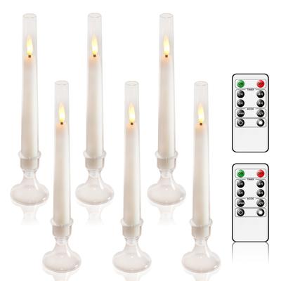 TEMU Set With 6 Flameless Acrylic Candles With A Remote-controlled Candle Holder - Batteries, Safe And Durable, Weddings, Bars, Cafes, Retail Displays, 's Day Decorations, And Decor Image