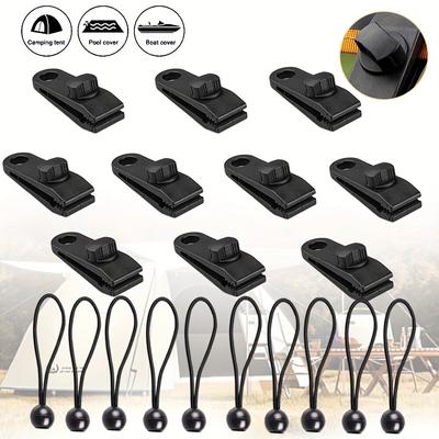 TEMU Set Of 10 Fastening Tarpaulin Holder Clamp Clips Tensioners For Tent Tarp Image