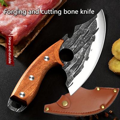 TEMU Acmetop Kitchen Knife, Fruit Knife, Professional Sharp Fish Knife Divider With Leather Scabbard, Comfortable For Carving, Cutting And Grasping, - For Kitchen, Camping And Barbecue Easter Gift Image