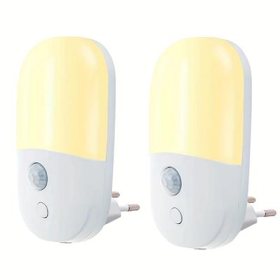 TEMU Night Light Socket With Motion Detector, Adjustable Brightness Directional Light Socket, Suitable For Stairs, Bedrooms, Rooms, Warm White. Image