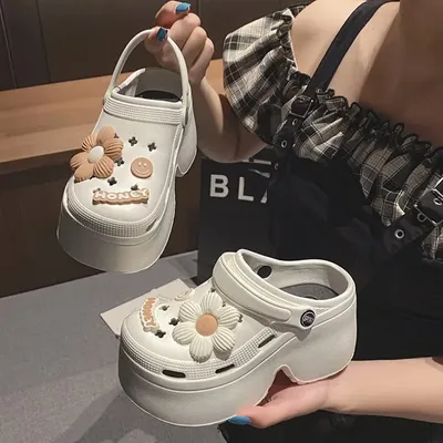 summer House Cloud Slipper Clog hole shoes women thick soled toe sandals flip flops height