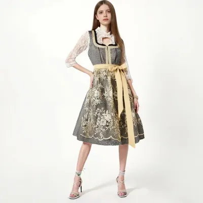 Halloween Party Cosplay Kostüm Bayerisches traditionelles Oktoberfest Kostüm Biermädchen Dirndl Kleid Bühnenauftritt Outfits Image