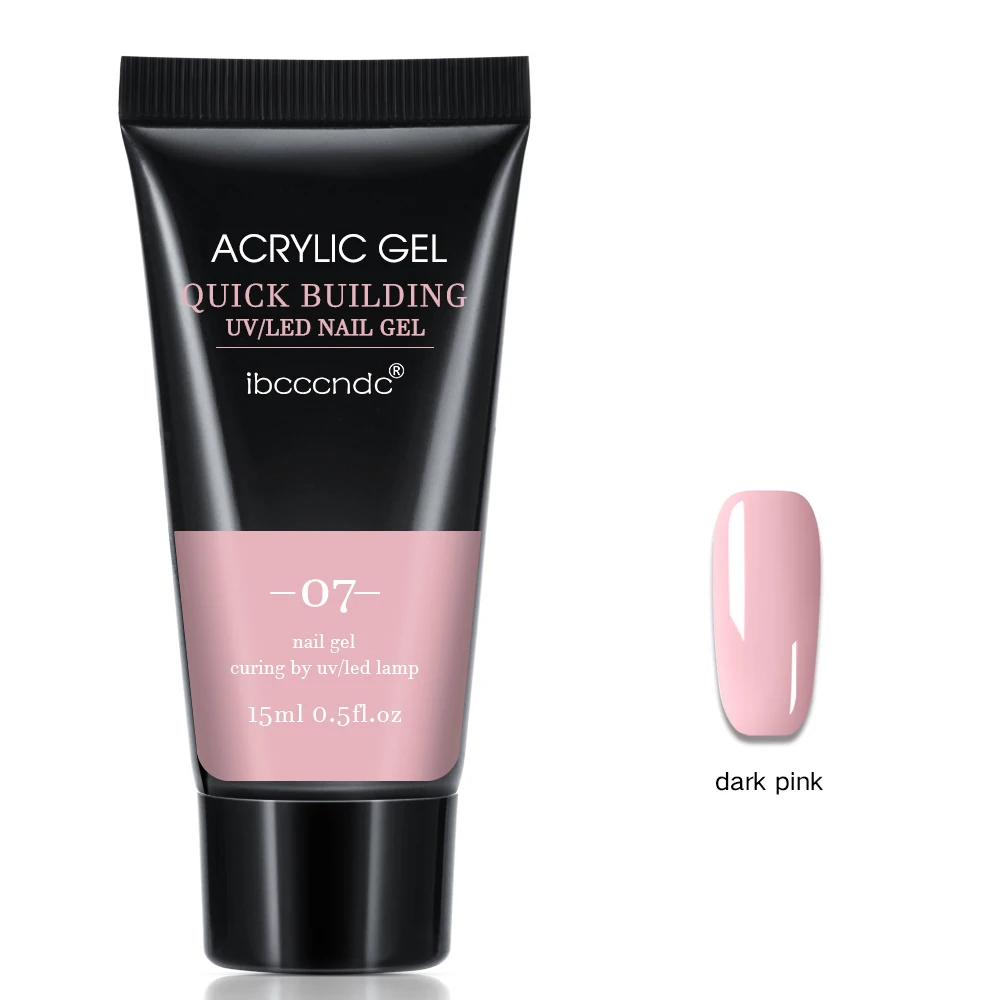 IBCCCNDC 15g Poly Extension Gel Nail Acryl Poly Polish Pink Nail Poly Tips Enhancement Quick Pink Poly Nail Gel Image