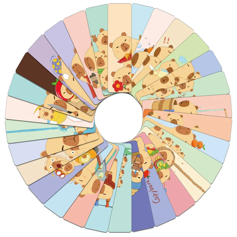 30PCS Kreative Capibala Nette Cartoon Lesezeichen Dekoration Lesezeichen Student Bücher Seite Anmerkungen Geschenk Dekoration Lesezeichen Image