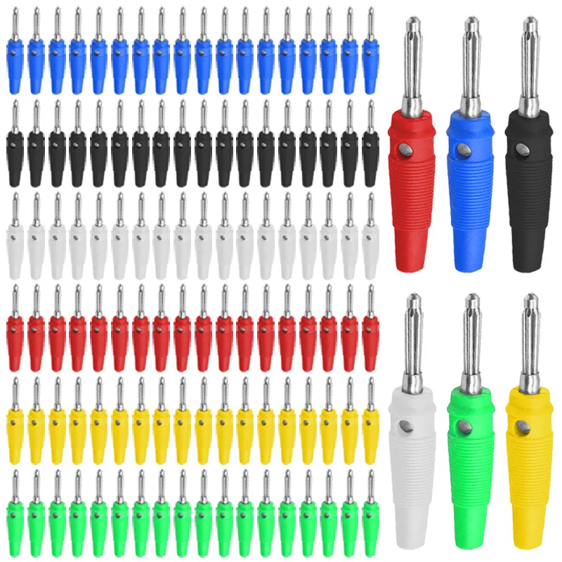 5/20/100 Stück 4 mm Bananenstecker 32 A Hochstrom lötfrei Schraubseite stapelbarer Bananenstecker Image