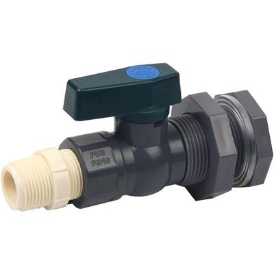 Ymyny - Crediri PVC-Wassertankanschluss, 3/4 Zoll PVC-Regenfasshahn mit Schottverschraubung und Image