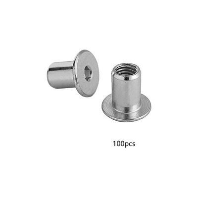 Steckmutter mit Flachkopf Innensechskant M6 x 15 x 10mm 100 Stück Image