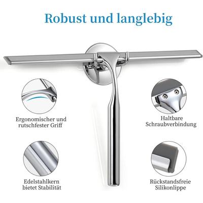 Duschabzieher aus Edelstahl 25cm Wasserabzieher ohne Bohren Duschabzieher Image