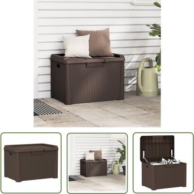 The Living Store - Gartentruhe Braun 125 l pp - Gartentruhe - Aufbewahrungsbobox - Gartenmöbel Image