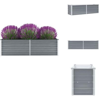 Garten-Hochbeet Verzinkter Stahl 160x40x45 cm Grau - Gartenhochbeet - Metallhochbeet - Stahlteich Image