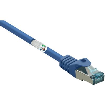 RF-5044976 RJ45 Netzwerkkabel, Patchkabel cat 6a s/ftp 0.50 m Blau mit Rastnasenschutz, Fl Image