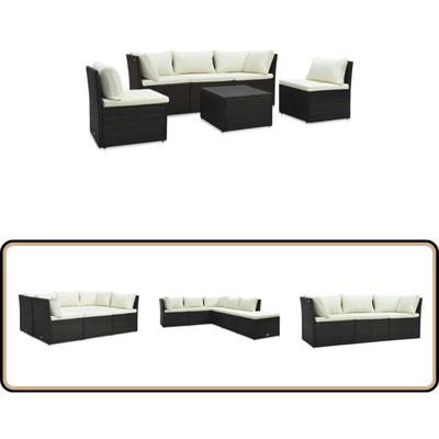 Vidaxl - 4-tlg. Garten-Lounge-Set mit Kissen Poly-Rattan Braun - Outdoor Lounge Set - Gartenmöbeln Image