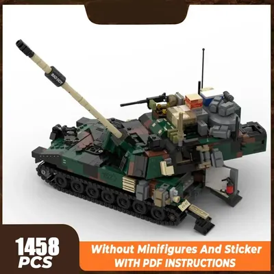 Militär Modell Moc Bausteine M109A6 Nato Paladin Tank Technologie Modulare Blöcke Geschenke Image