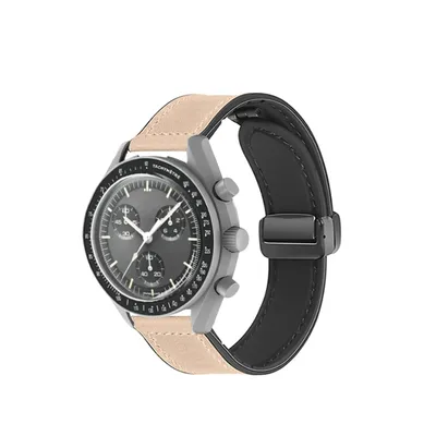 20MM PULeather Strap Für Omega X Swatch Joint MoonSwatch Planet Metall Magnetische Schnalle Für Image