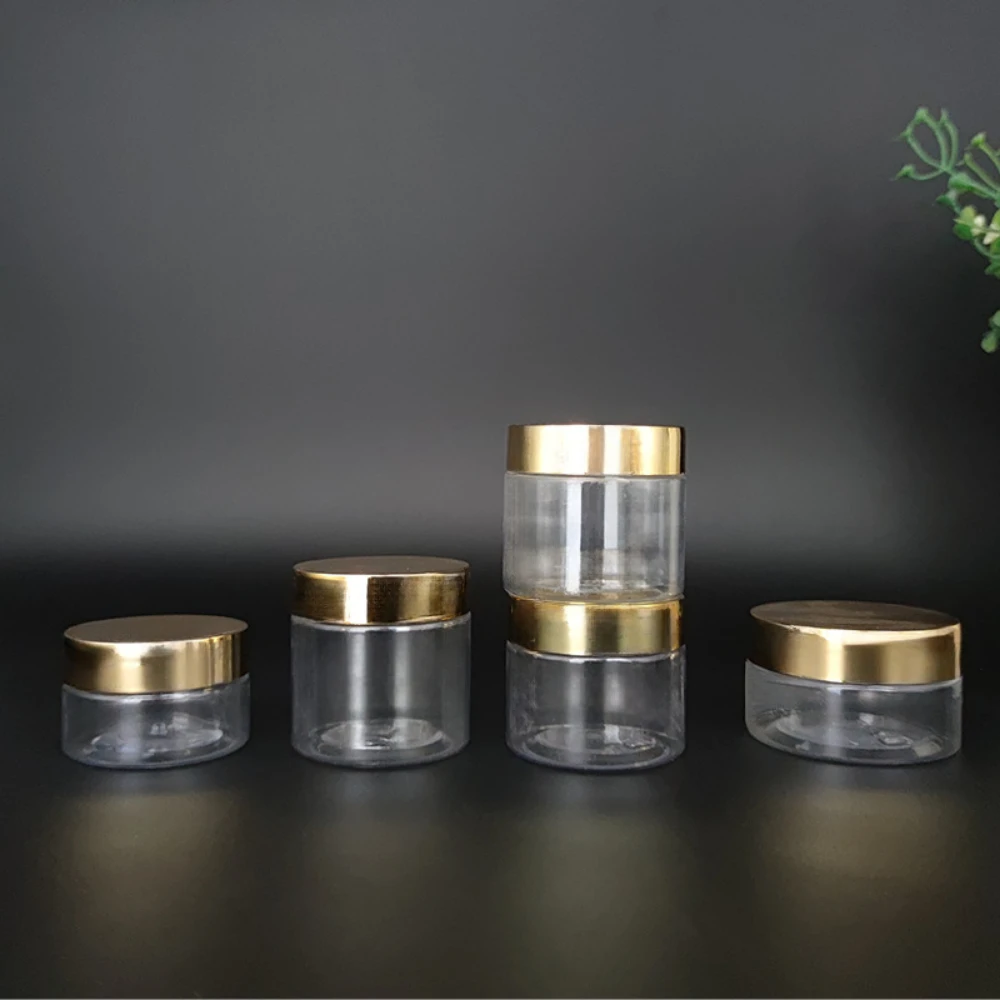 30 teile/los 30/50/60/80 ml Gold Deckel Klare Leere Nachfüllbare Flaschen Make-Up Reise Behälter Kosmetische Jar für Acryl Pulver Glitter Image