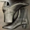 Maßgeschneiderte Business-Stiefel für Herren, Reißverschluss, Knöchel, echtes Leder, modische Retro-Herrenschuhe mit klobigem Absatz, Schwarz, schöne Schuhe, handgefertigt
