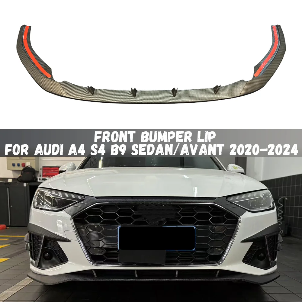 Für Audi A4 S4 B9 TDI Limousine/Avant 2020 2021 2022 2023 2024 Frontschürze Lip Splitter Spoiler Diffusor körper Kit Abdeckung Image