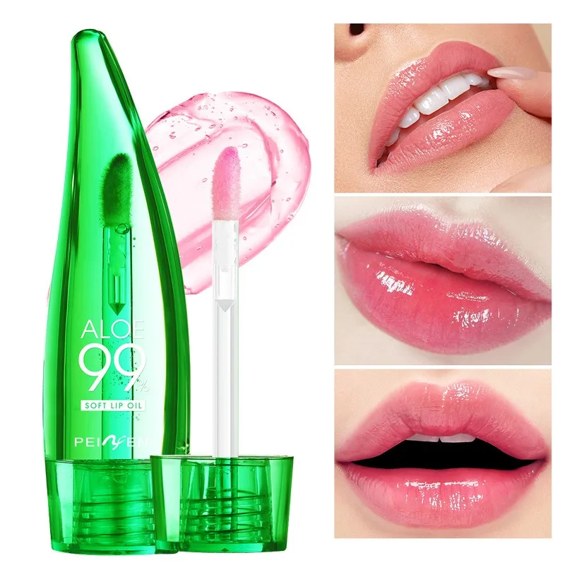 1pc Aloe Vera Lip Gloss Chili Lip Plumping Öl Feuchtigkeitsspendende Lip Farbe Natürliche Langlebig Wasserdicht Öl Lip Balm Image