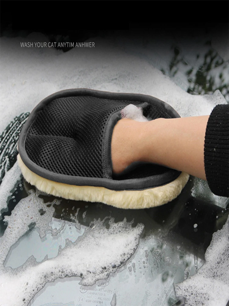 Auto Styling Wolle Weiche Auto Waschen Handschuhe Reinigung Pinsel Motorrad Waschmaschine Pflege Produkte CSL2017 Image