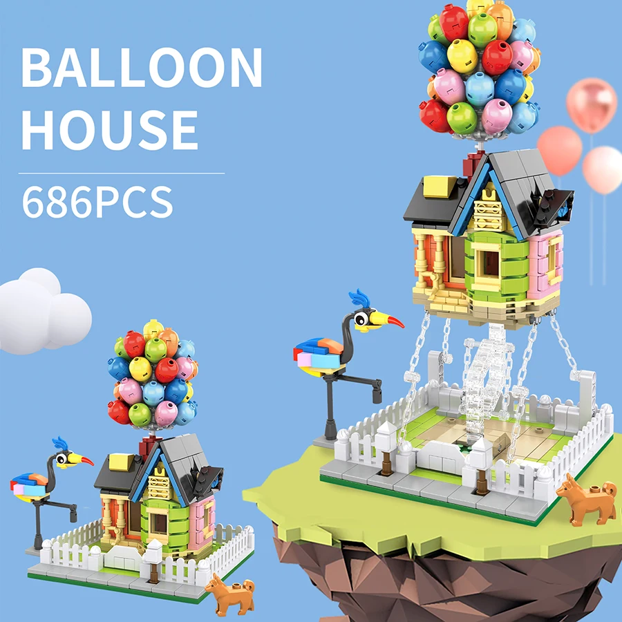 686PCS fliegendes Haus MOC Baustein Modell Set kreative Suspension Anti-Schwerkraft 6 Spielzeug Ballon Haus Bausatz Spielzeug Geschenke Image