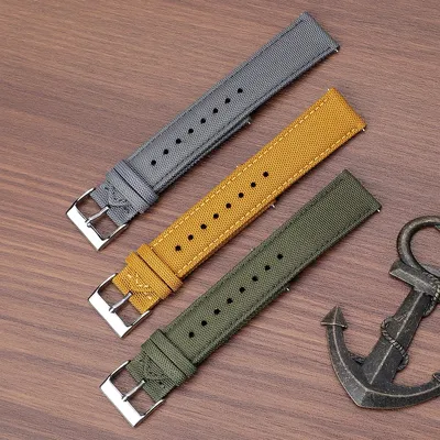Echtes Sailcloth-Uhrenarmband, 20 mm, 22 mm, doppellagiges Nylon-Uhrenarmband, Image