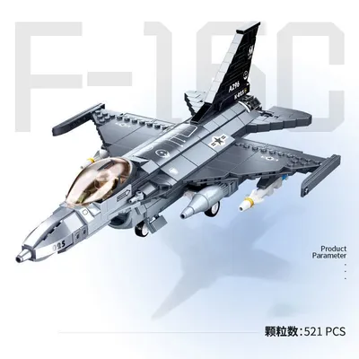 Militär flugzeug Modell Ziegel Spielzeug uns F-16 Hayabusa Kampfjet Bausteine Träger Kämpfer Image