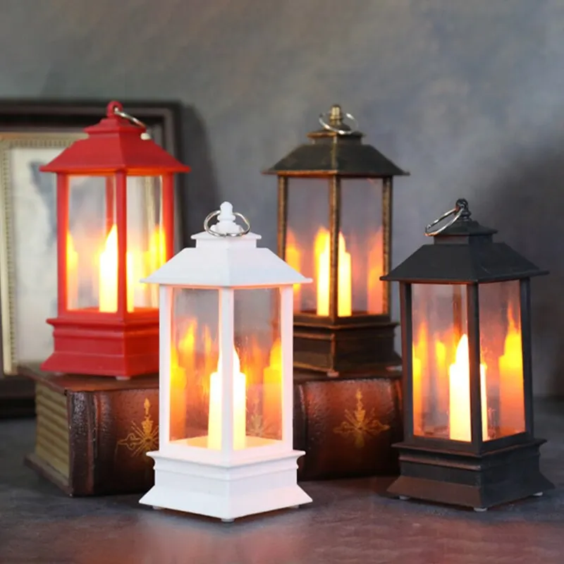 LED Licht Schlafzimmer Nacht Weihnachten Dekoration Retro Kerze Lampen Kreative Hause Halloween Atmosphäre LED Öl Kleine Nachtlicht Image