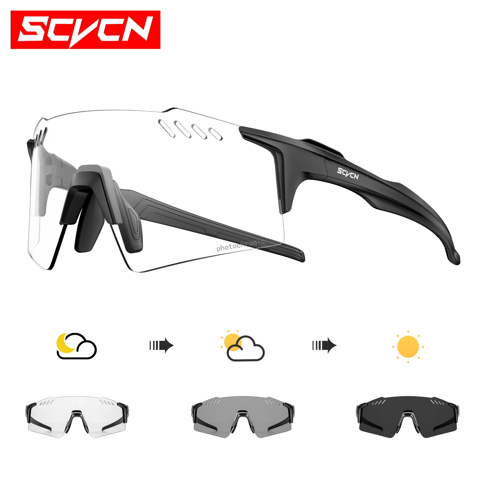 Scvcn photo chrome Fahrrad brille Outdoor-Fahrrad Sonnenbrille uv400 Sport brillen Männer mtb Fahrrad Sonnenbrille Fahrrad brille Image