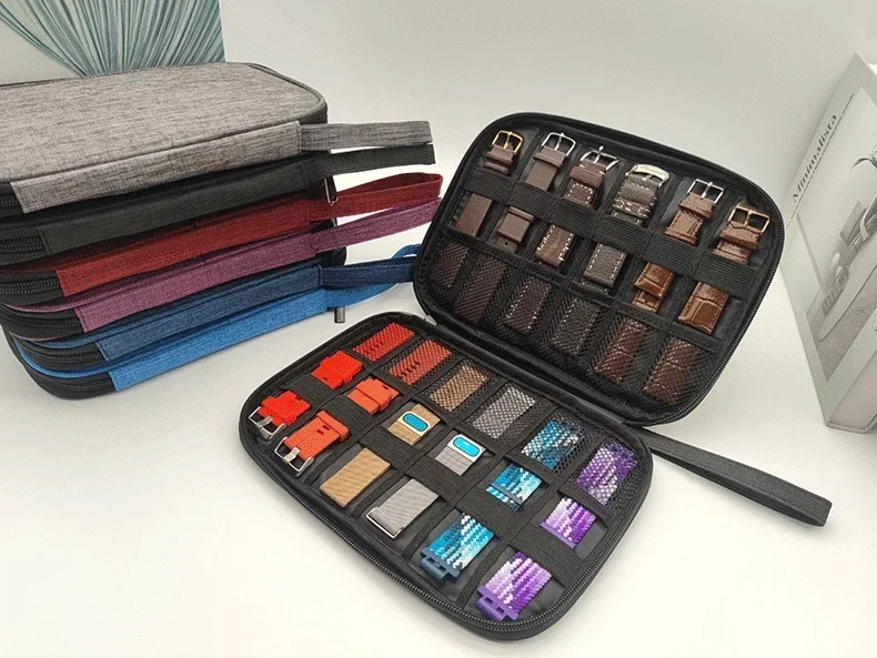 Tasche Multifunktions-Reise-Tragetasche für Uhrenarmband, Aufbewahrungstasche, tragbare Tasche für Datenkabel, 300D wasserdichte Stoffhülle Image