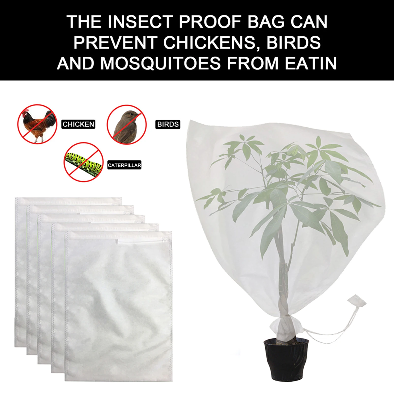 Gartenpflanzenabdeckungen, Obstnetz, Insekten, Vogelbarriere, Netzschutznetz, Abdeckungen für Gemüse, Blumenstützen, Pflege Image