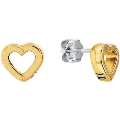 Paar Ohrstecker TOMMY HILFIGER "TOGGLE HEART, Herz, 2780971, 2780972", gelb (gelbgoldfarben, edelstahlfarben), Ohrringe, Damen, Edelstahl, mit Emaille Image