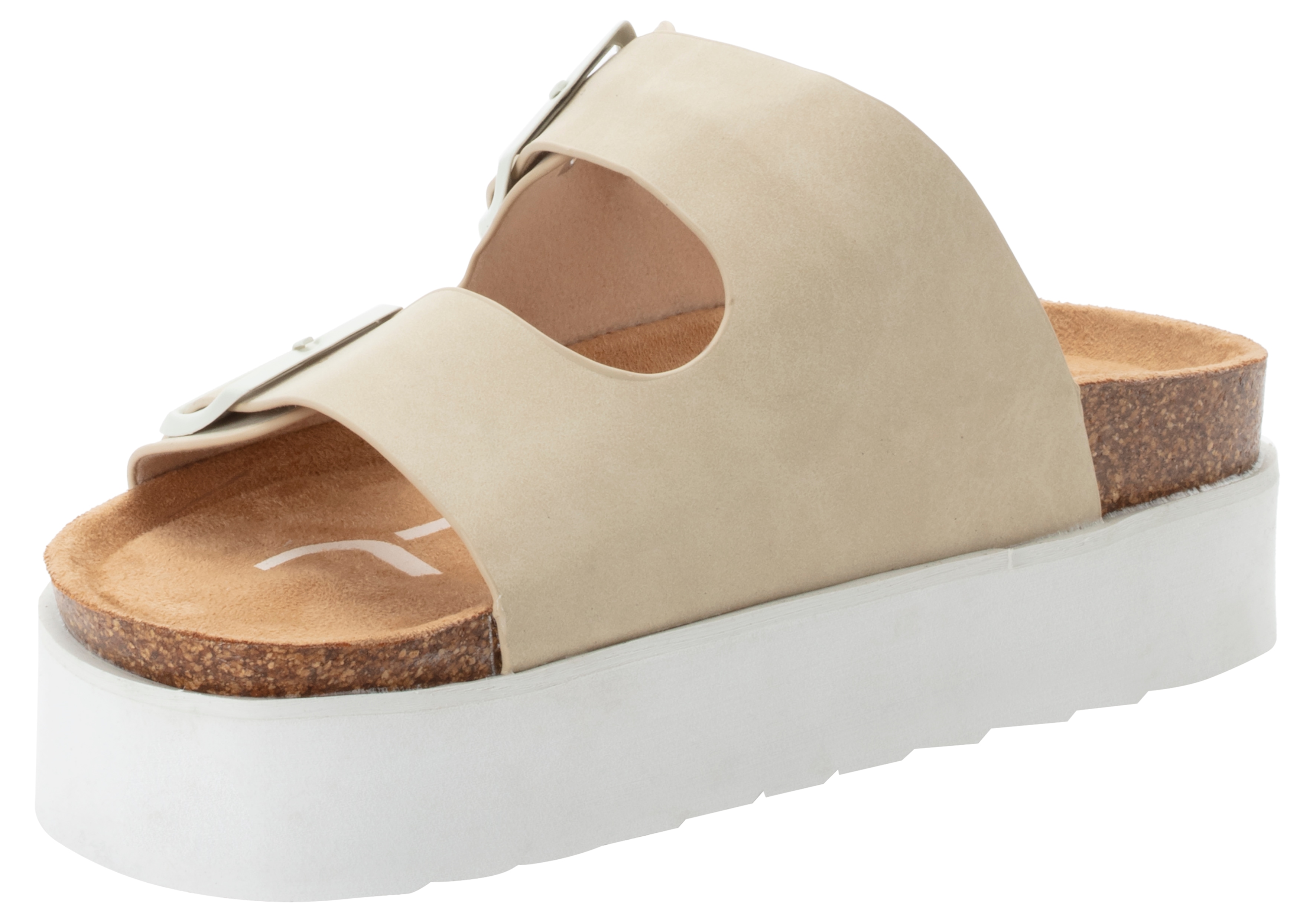 Sandale O'NEILL "SANDY PLATFORM SLIDER WOMEN LOW", Damen, Gr. 38, braun (tan), Synthetik, Schuhe Sandale