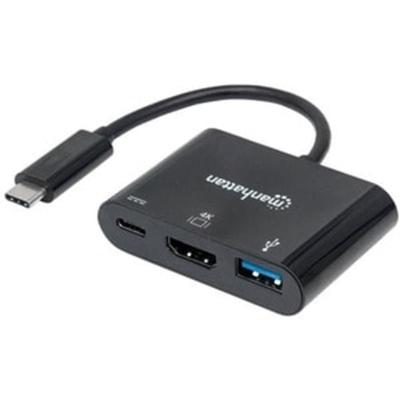 Manhattan Superspeed 3.1 Usb-C To Hdmi Docking Converter - For Notebook/tablet Pc/desktop Pc - Usb Type C - 2 X Usb Ports - Hdmi - Displayport - Wired