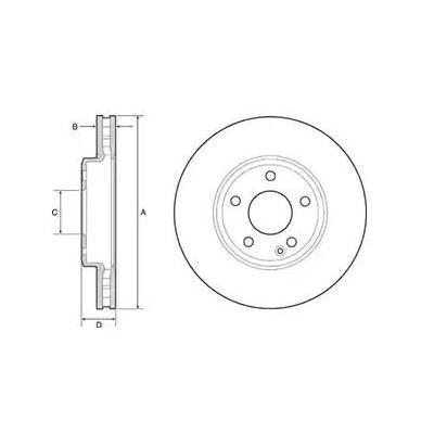 DELPHI Bremsscheibe MERCEDES-BENZ,INFINITI BG4646C A2464210112,402065DA0A,40206HG00B Bremsscheiben,Scheibenbremsen 0004212412,2464210112,246421011207 Image