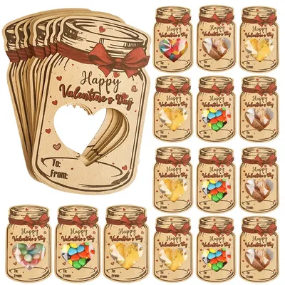 30 Pieces Valentine's Day Thank You Kraft Paper Tags Hanging Tags Navidad New Year Party Gift Cards