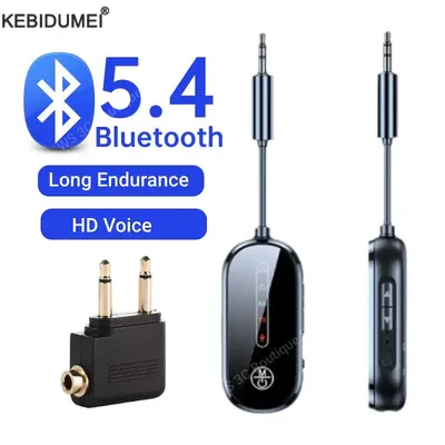 2 in 1 Bluetooth 5.4 Transmitter Receiver Stereo 3.5mm AUX Airplane Audio Wireless Adapter Mic for