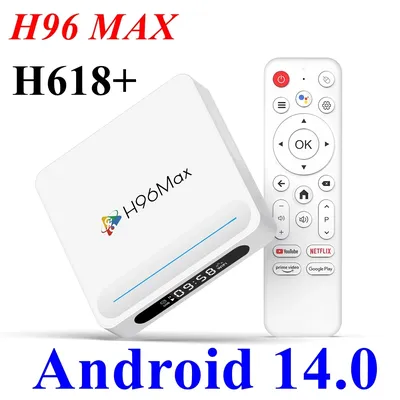 Android 14 TV BOX H96 Max H618 Plus Allwinner Quad Core 4GB 128GB 8K LAN 100M Wifi6 BT 5.4 Voice