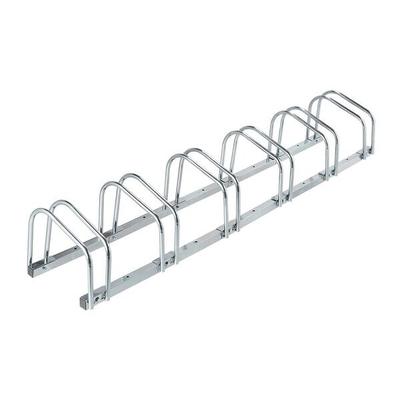 relaxdays Fahrradständer Boden für 6 Fahrräder bis 6 cm Reifenbreite silber