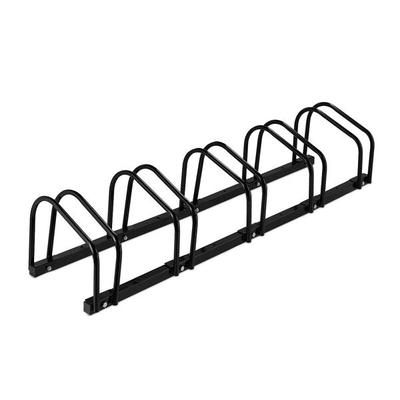 relaxdays Fahrradständer Boden für 5 Fahrräder schwarz