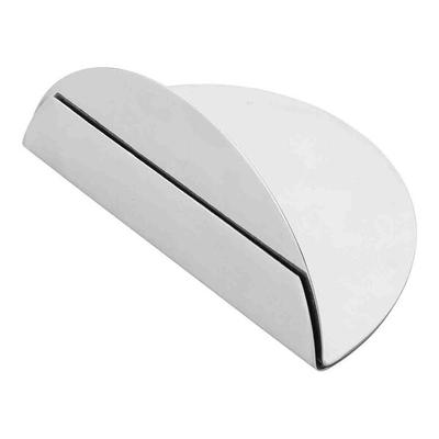 Tablecraft 3 1/2" x 2" Half Moon Stainless Steel Card Holder 12520 - 24/Case