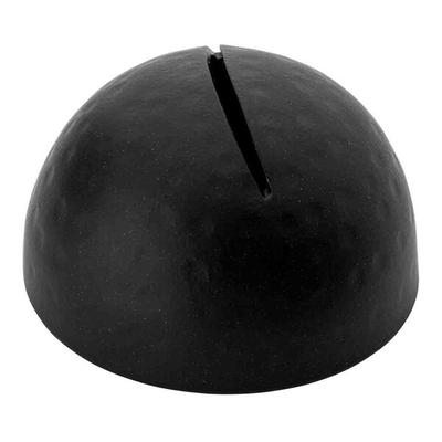 Tablecraft 1 3/4" Round Hammered Black Stainless Steel Card Holder - 24/Case